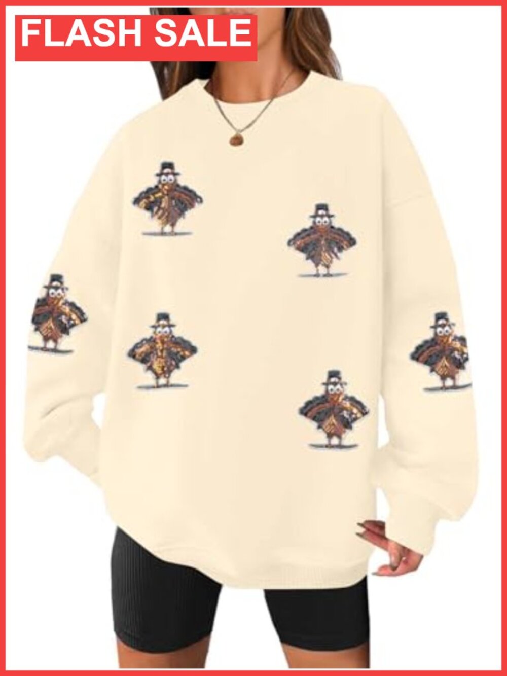 Thanksgiving Sequin Turkey Sweatshirt Women Crewneck Graphic Pullover Holiday